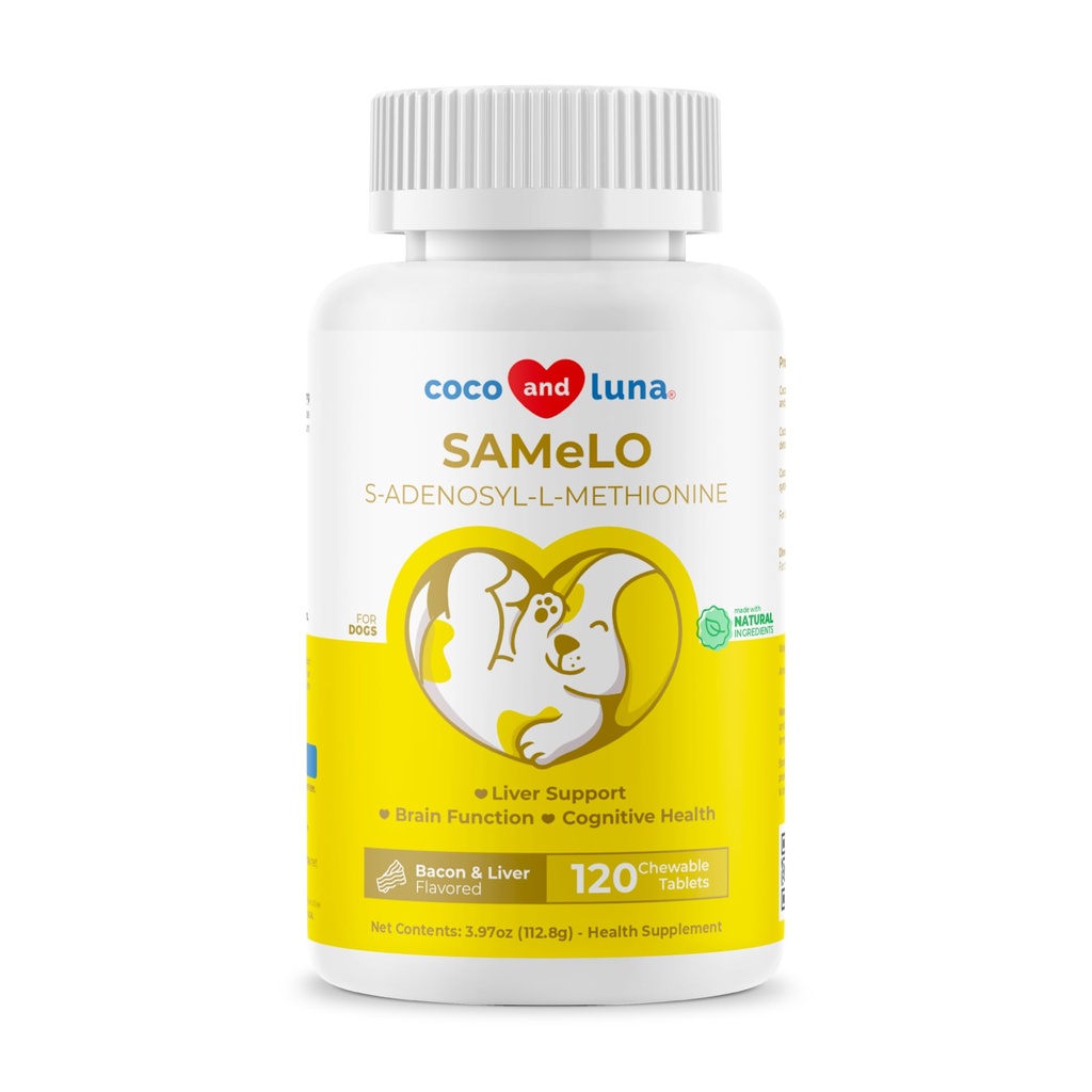 Zelfde voor honden - 120 kauwtabletten - S-adenosyl-L-Methionine, leversupplement - hersenen gezondheid, bevordert cognitieve ondersteuning, leverondersteuning (Same Tablet)