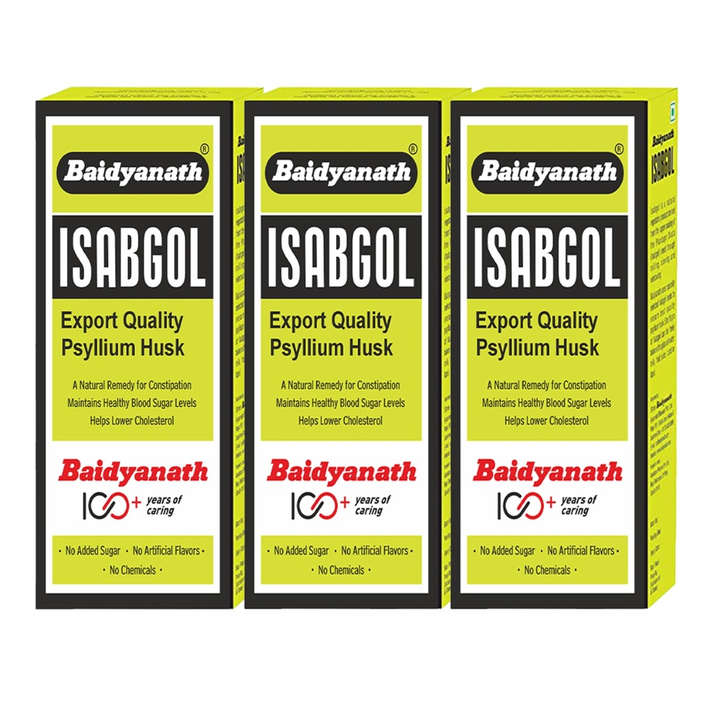 Baidyanath Isabgol - Psyllium Husk Powder - 100gm (pack of 3) | Effectively Relieves Constipation | Fibre Supplement For Digestion