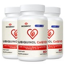Ubichinol CoQ10-600mg-Softgel, Active Coq10 Ubichinol Supplement met Vitamine E & Omega 3, 6, 9, Hoge Absorptie-Co-enzym-Q10, Krachtige Antioxidant voor Energieproductie, Getest, 180 Tel.