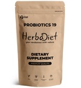 Herbadiet Probiotic Blend Lactobacillus 50 Billion Cfu/G Powder|100 Gram|Highest Rated 19 Strains|Fiber Supplement Probiotics For Men&Women
