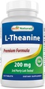 Meilleurs naturels L-Theanine 200mg par comprimé (400mg par 2 comprimés) - favorise la relaxation sans somnolence - 120 comprimés végétariens - (120 Nombre (paquet de 1))