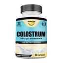 Capsules de colostrum 1000mg par portion - US Source, 25% Immunoglobuline pour Immune Support & Gut Health, 60 Capsules, 30 portions