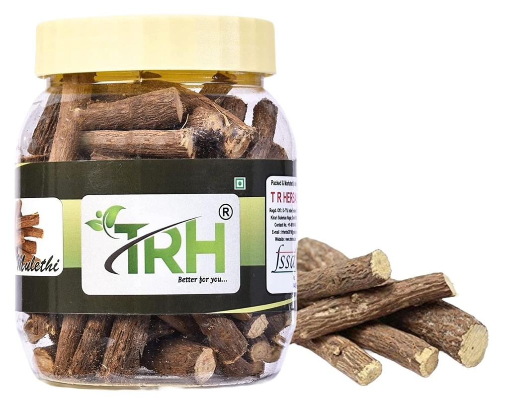 TRH Pure & Natural Licorice Root/Mulethi Stick Yashtimadhu For Health, Skin and Hair Care, Atimadhuram Podi/Athimadhura Hittu - 100gm