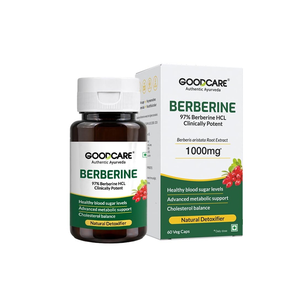 Goodcare Berberine 1000MG High Potency Capsules | Supports Healthy Metabolism | Blood Sugar & Cholestrol Balance | Natural Detoxifier
