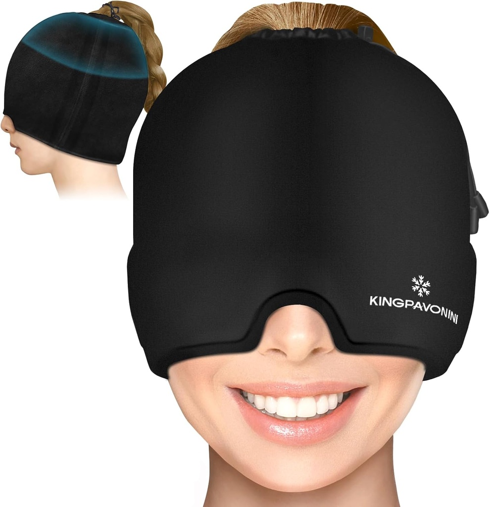 Gel IJs Migraine Hoofdpijn Relief Cap, verstelbare Hoofdpijn Cap Migraine met koord past op alle hoofden, koude compressie Migraine Relief Cap voor spanning, stress, Sinus, gezwollen ogen, warme / koude therapie