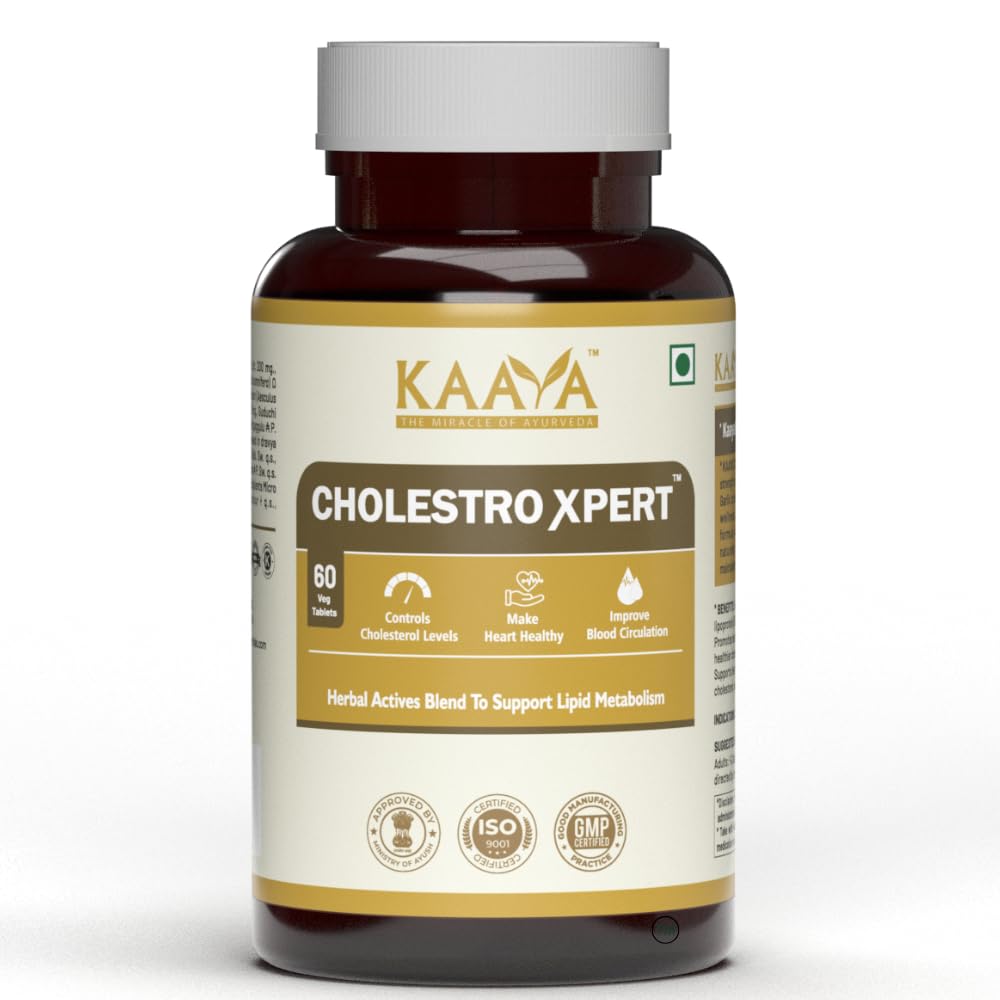 Cholestro Xpert Ayurvedic Cholesterol Support Capsules | Lowers LDL, Boosts Heart Health & Blood Circulation | Arjuna, Ashwagandha & 6+ Herbs | Ministry of Ayush Approved | 100% Herbal | 1 Month Pack