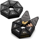 2PCS Wekelijkse pil Organisator Grote 7 dagen pil Box Organisator Dagelijkse Geneeskunde Case voor Vitamine Visolie Pillen Supplementen Artritis Vriendelijk