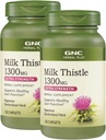 GNC Herbal Plus Milk Thistle 1300mg, Twin Pack, 120 Caplets per fles, Ondersteunt gezonde leverfunctie