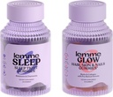 Lemme Sleep & Glow Bundle - Sleep Gummies, une aide de nuit sans drogue & Glow Biotin & Collagen Gommies cheveux pour les cheveux forts, épais et réduit Shedding - sans gluten/gélatine, non-OGM - 60 Ct. Chaque