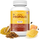 Bee Pollen Propolis Royal Jelly Extract met Carob, Pure Immune Support Supplement, Glutenvrij, Vegetarische Capsules, 1000 mg