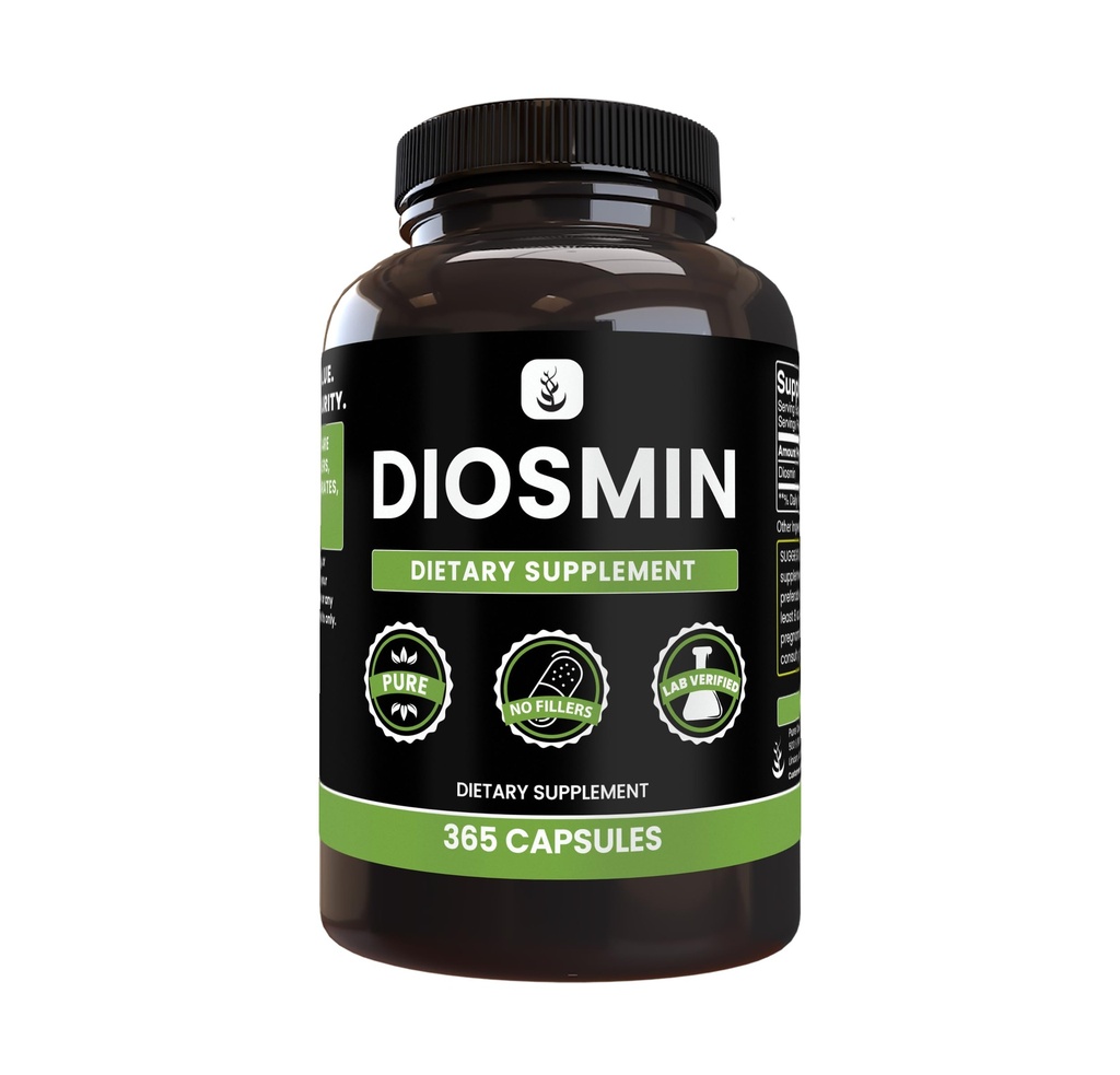 PURE ORIGINAL INGREDIENTS Diosmin (365 Capsules) No Magnesium Or Rice Fillers, Always Pure, Lab Verified
