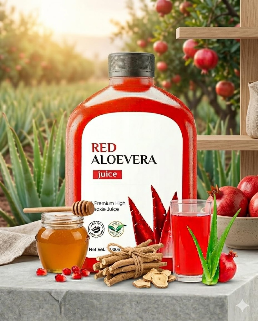 Elegant Nutricio Premium Red Aloe Vera with Honey & Ashwagandha | Nutrient-Rich