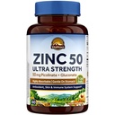 Vitalitown Zinc chélaté 50 mg, Picolinate de zinc et Gluconate, 60 Capsules de Veggie, bien absorbé, système immunitaire, peau saine et développement, végétalien, NO Gluten, non-OGM