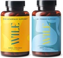 Wile Perimenopause Ondersteuning & 40+ Periode Ondersteuning, 2-pack, PMS Relief & Menopauze Supplementen voor vrouwen, (2) Flessen van 60 capsules Elk, 120 Totaal