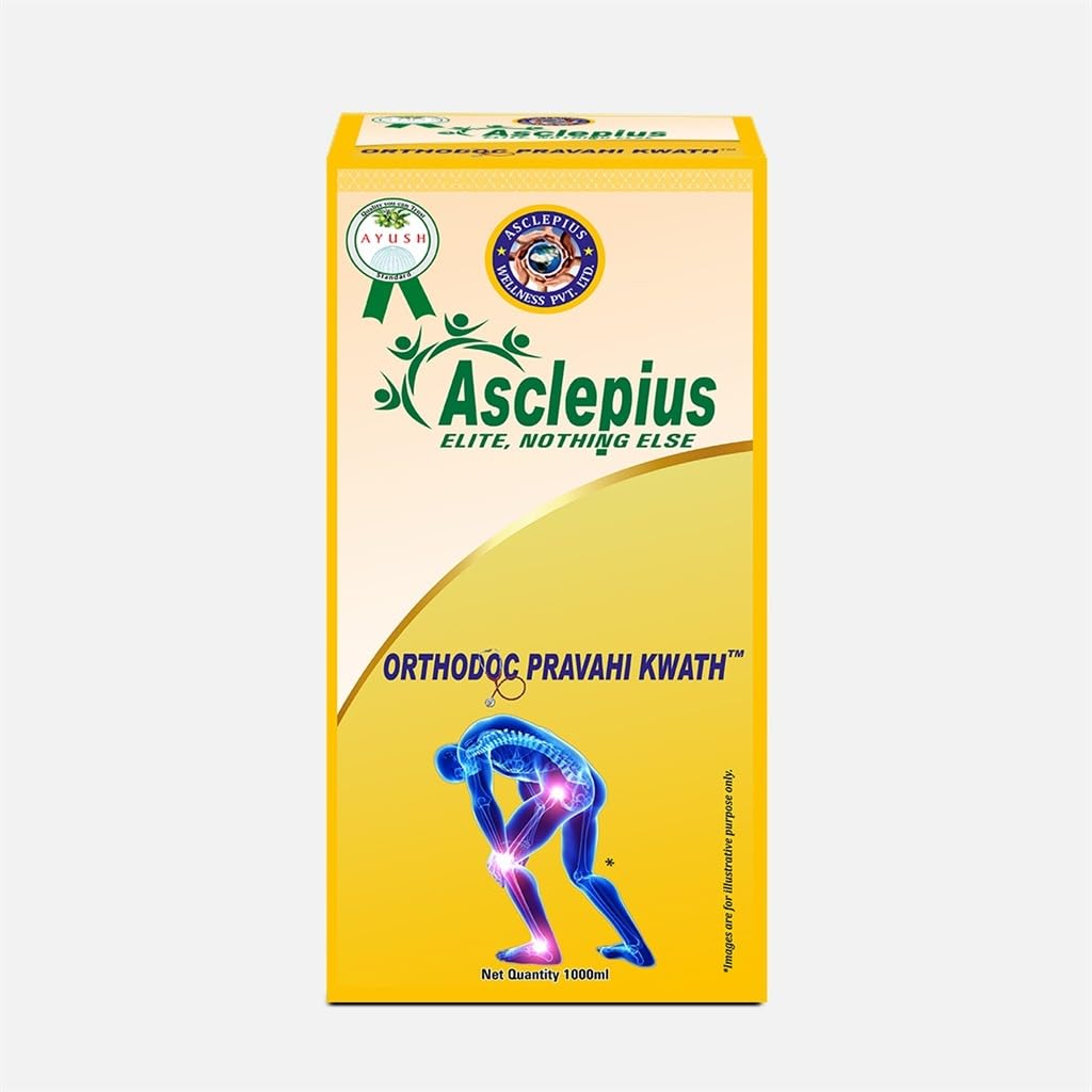 ASCLEPIUS Orthodco Pravahi Kwath Ayurvedic Joint Support Syrup with Aloe Vera, Guggul & Hadjod for Joint & Muscle Comfort (1000 ML)