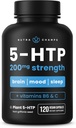NutraChamps 5-HTP 200mg, 120 Vegan Capsules, Pure 5HTP 100mg Plus Co-Factors Vitamine B6 & Vitamine C