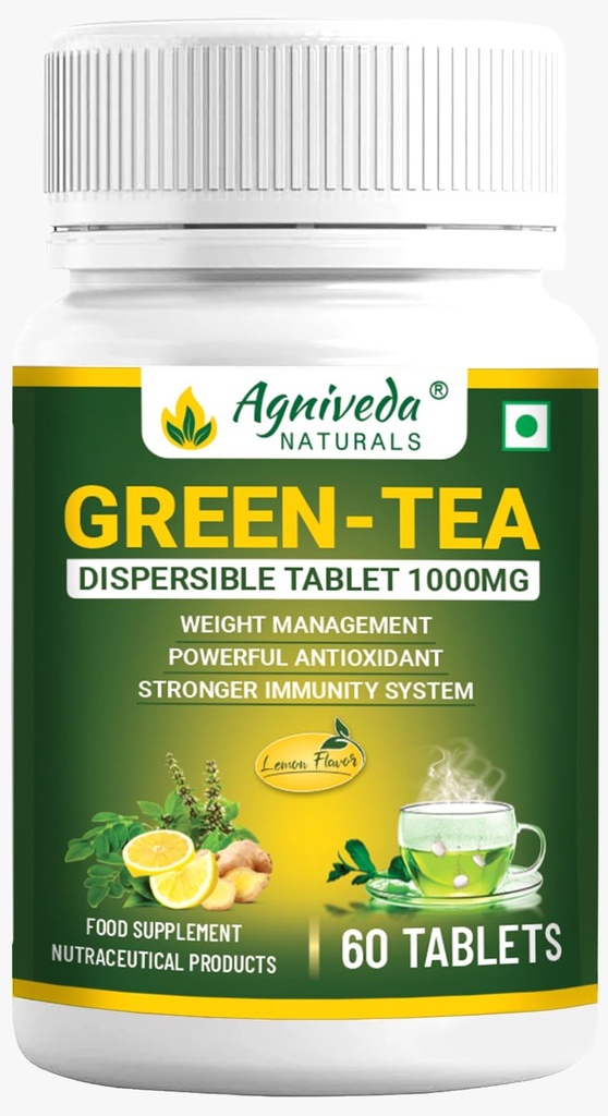 Green Tea Tablet | Natural Weight Loss Supplement | Antioxidant Boost and Metabolism Booster | lemon Flavoured