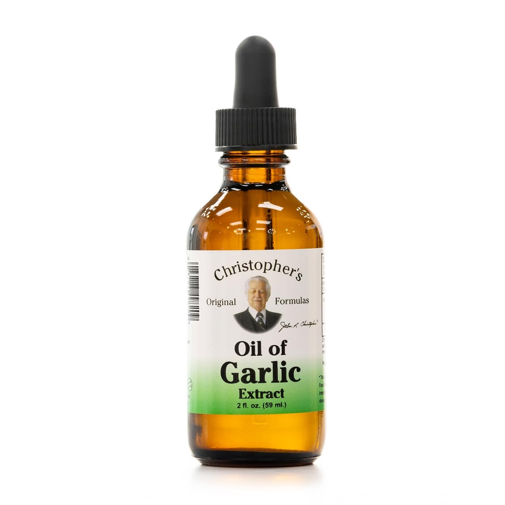 Originele Formules van Christopher Olie van Knoflook Extract 2 Ounces - Verpakking van 1 - Premium Kruidensupplement - Koudgeperst en Pure Vloeibare Knoflook Olie Versatiel gebruik