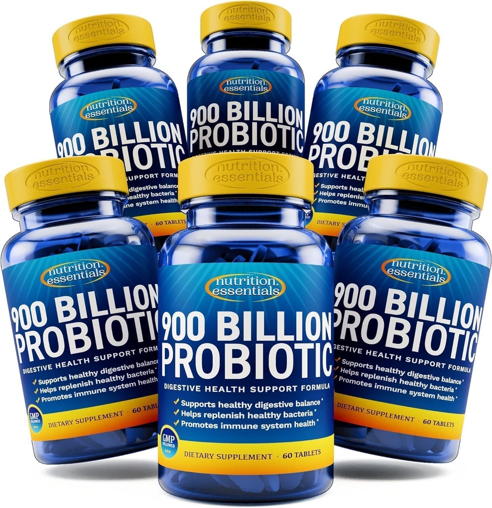 Nutrition Essentials Supplément diététique probiotique + Probiotiques pour les femmes et les hommes avec Enzyme de Lactase + Supplément de soutien cérébral nootropique