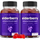 NutraChamps Vlierbessen Gummies, Sambucus Vlierbessen Gummies voor volwassenen en kinderen, Vitamine C, Propolis en Echinacea, Max Strength Immune Support Gummies, Natural Berry Flavor, 120 Gummies (pakket van 2)