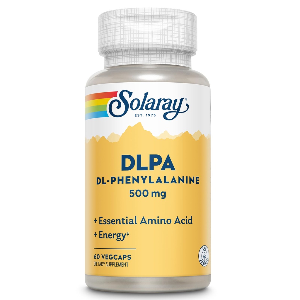 SOLARAY DL-Phenylalanine, 500mg, 50-50 Mélange d'acides aminés essentiels pour le système nerveux, l'humeur et le soutien énergétique