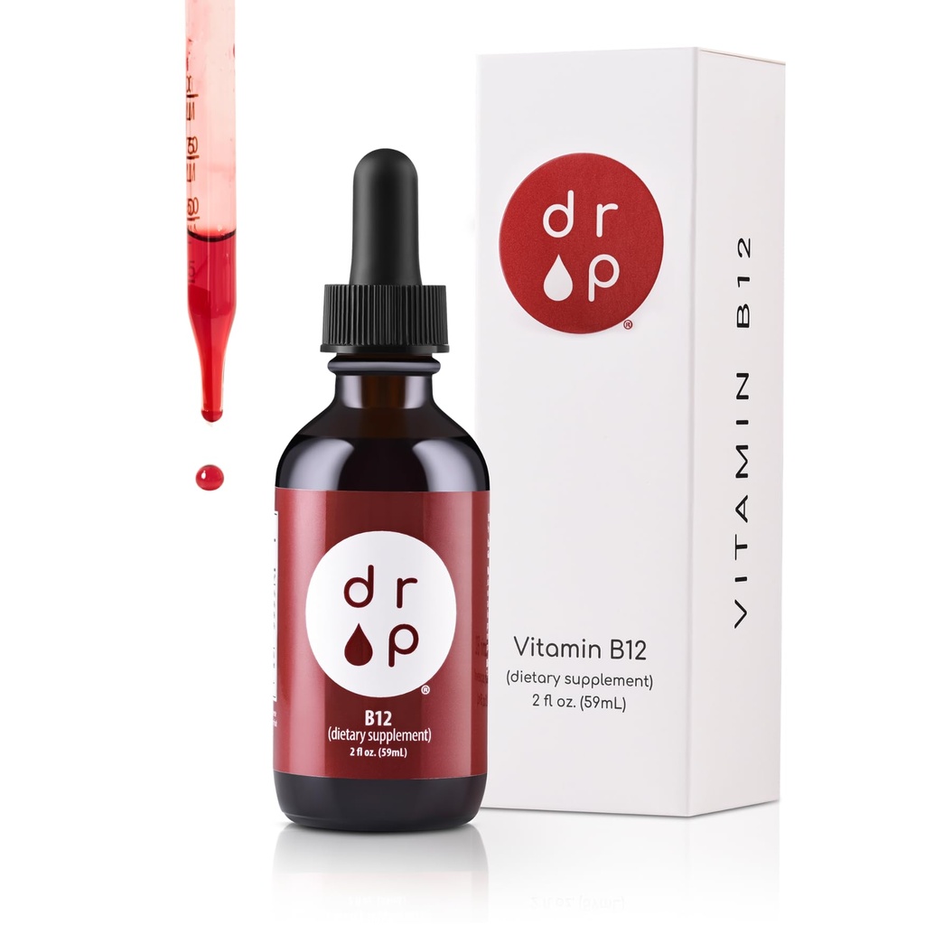 Vitamine B12 2500 mcg 2 oz gouttes liquides pour la production d'énergie, santé du système nerveux - Pas de conservateurs artificiels, non-OGM, sans gluten, végan-friendly