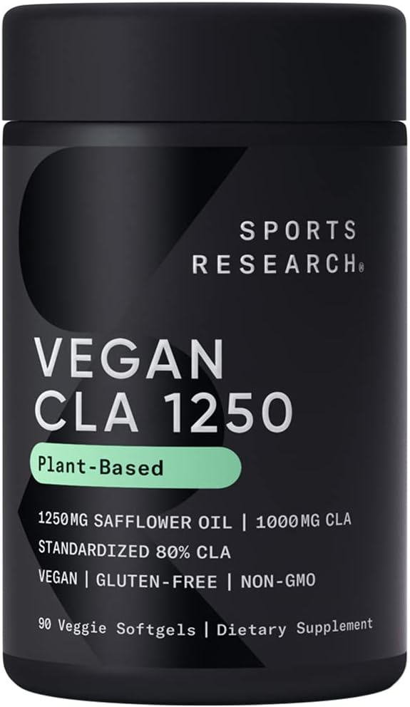 Sportonderzoek Vegan CLA - 1250mg met actief conjugated Linolzuur voor mannen en vrouwen