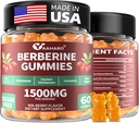 Berberine met Ceylon Cinnamon Gummies - 1500mg Berberine HCI Supplement met Chroom,Kurkuma en Melkdistel - Immune Support - voor vrouwen en mannen - 60 Suikervrije Gummies