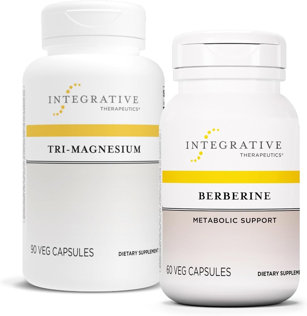 Integrative Therapeutics Bundle with Berberine, 60 Capsules & Tri-Magnesium, 90 Capsules - Berberine for Metabolic Support* - Tri-Magnesium for Heart & Bone Health