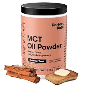 Perfecte Keto 7g MCT oliepoeder, Medium Chain Triglyceriden supplement, Niet-Dairy Koffie Creamer voor Keto Diet, Ketogene MCT oliemix voor koffie, Smoothie, Proteïne Shakes, Kaneel Toast, 30 porties