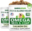 BARK&SPARK Omega 3 voor honden - 360 Fish Oil Treats for Dog Shedding, Skin Allergie, Itch Relief, Hotspots Treatment - Joint Health - Skin and Coat Supplement - EPA & DHA Fatty Acids - Salmon Oil