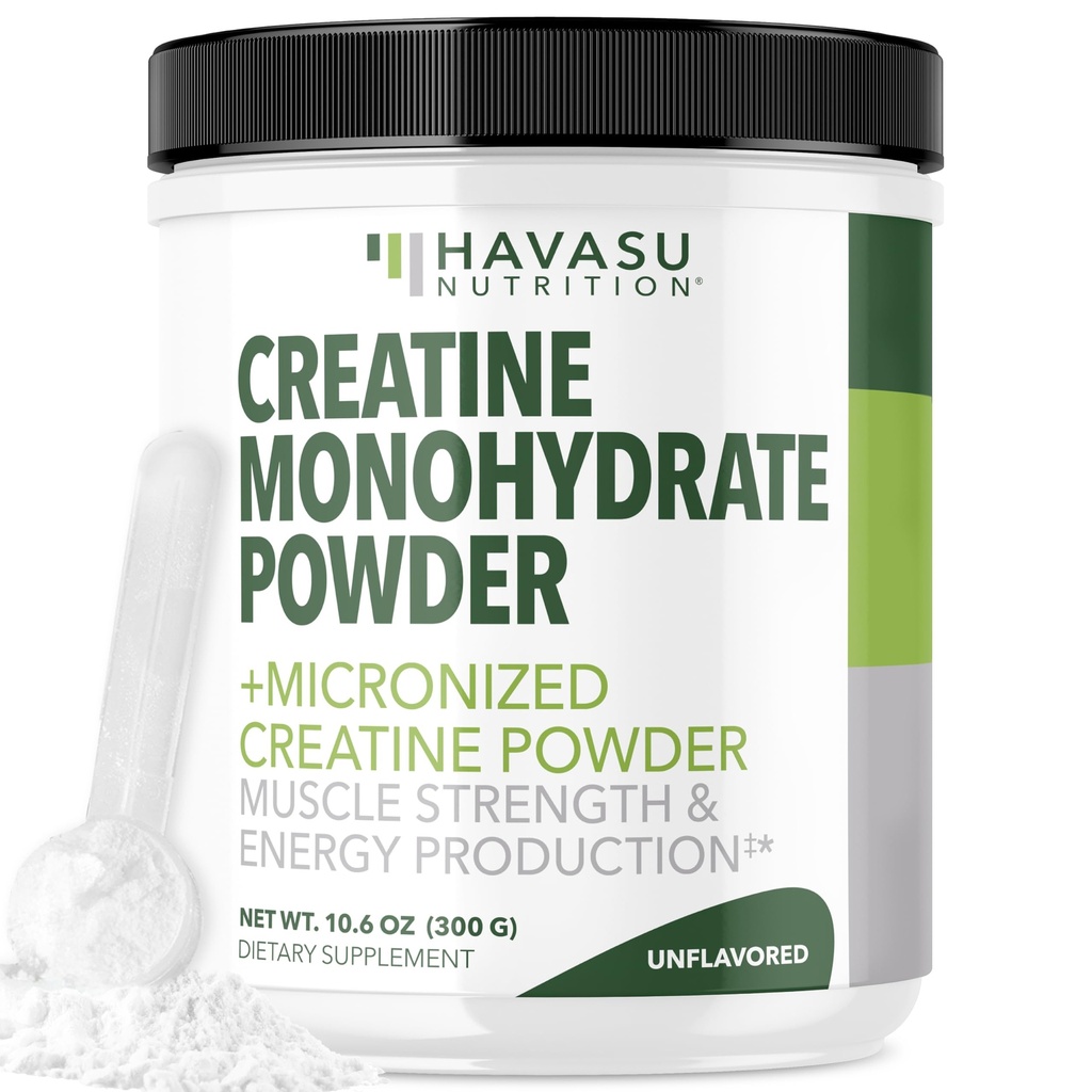 Micronized Creatine Monohydraat Poeder - Post Workout Herstel Drink - Spier, Kracht en Energie Productie - 5g Unflavored, Non-GMO, Veganistan and Gluten Free Creatine Powder for Men - 60 Servings