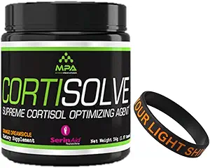 MPA Supps CortiSolve - Supreme Cortisol Optimaliseren Agent SerinAid Supplementen - Bundel met een Motivational Polsband Armband om Motivate en Support You - 28 Servings (Orange Dreamsicle)