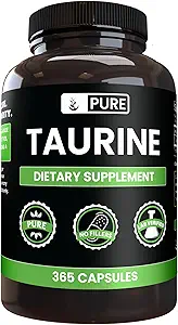 Pure originele ingrediënten Taurine (365 capsules) Geen Magnesium of Rijst Fillers, altijd zuiver, Lab geverifieerd