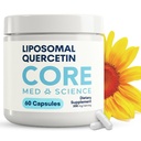 Kernwetenschap Liposomale quercetine, 200 mg (60 capsules) - quercetinesupplement ondersteunt vitamine C en zink Absorptie - bevordert immuunsysteem en hartgezondheid, glutenvrij en zuivelvrij