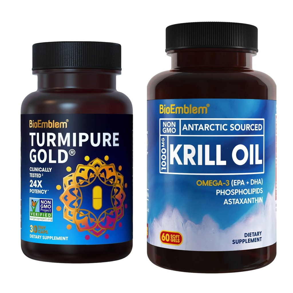 BioEmblem supplément d'huile de krill antarctique curcumine curcumine avec des études cliniques TurmiPure