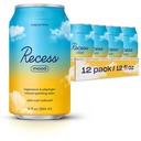 Recess Mood Magnesium & Adaptogen Drink, Relaxatie Drank, 12 Ounce (Tropical Bliss, 12 Pack)