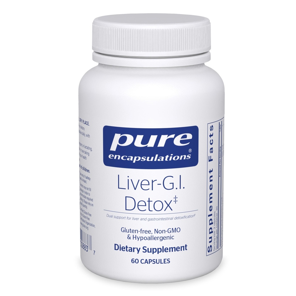 Pure Encapsulations Lever-G.I. Detox - Leverreiniger & GI Detox* - met Alpha Lipoïnezuur & Curcumine Extract - Glutenvrij & non-GMO - 60 capsules