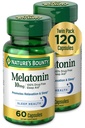 Nature's Bounty Melatonine, bevordert ontspanning en slaap gezondheid, 10 mg, capsules, 60 Ct (2 Pack)