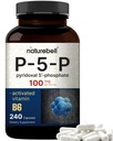 NatureBell P5P Vitamine B6 100mg par portion, 240 capsules Activated Pyridoxal 5 suppléments de phosphate – Vitamines essentielles B pour la santé cérébrale et mémoire – Non-OGM