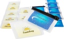 Herbruikbare plastic zakjes voor Am Pm Travel Med Pocket Pharmacy, kleur gecodeerd, voorgelabelde dagen van de week pil Organizer 2 keer Een dag voor de geneeskunde, vitamines, 4x3 Inch zip sluiting