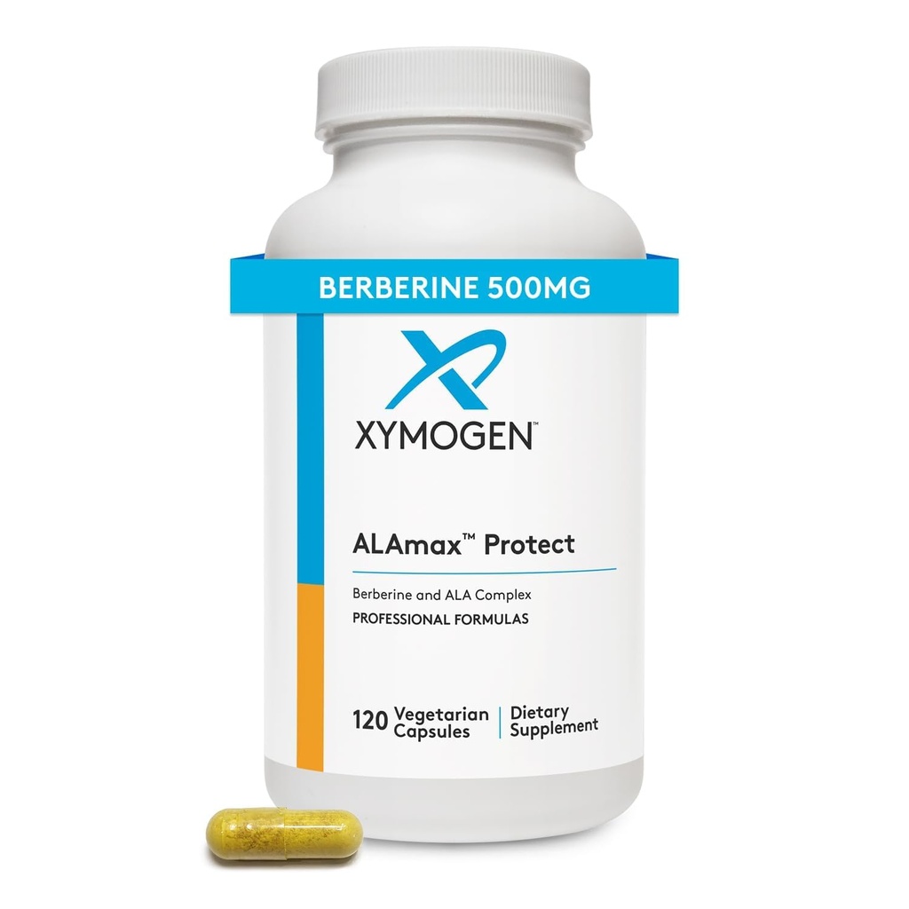 XYMOGEN ALAmax Protect - Berberine en ALA Supplement Complex - Alpha-Lipoïne Acid met Berberine HCI + Biotine om te helpen Cardiometabol Health (120 capsules)
