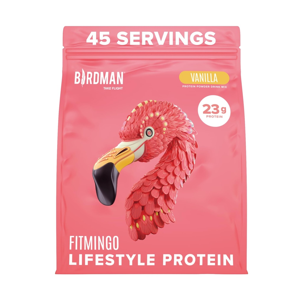 BIRDMAN Fitmingo Vegan Protein Powder with Inositol, Collageen Boosters, Hyaluronic Acid and Vitamins 