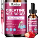 Creatine HCL Liquid Drops for Men & Women, Createine Hydrodide with L-Carnitine, L-Glutamine, BCAA, Vitamine B12 & B6 for Muscle Growth, Promote Energy & Recovery-Vegan, Strawberry Flavor, 2 Fl Oz