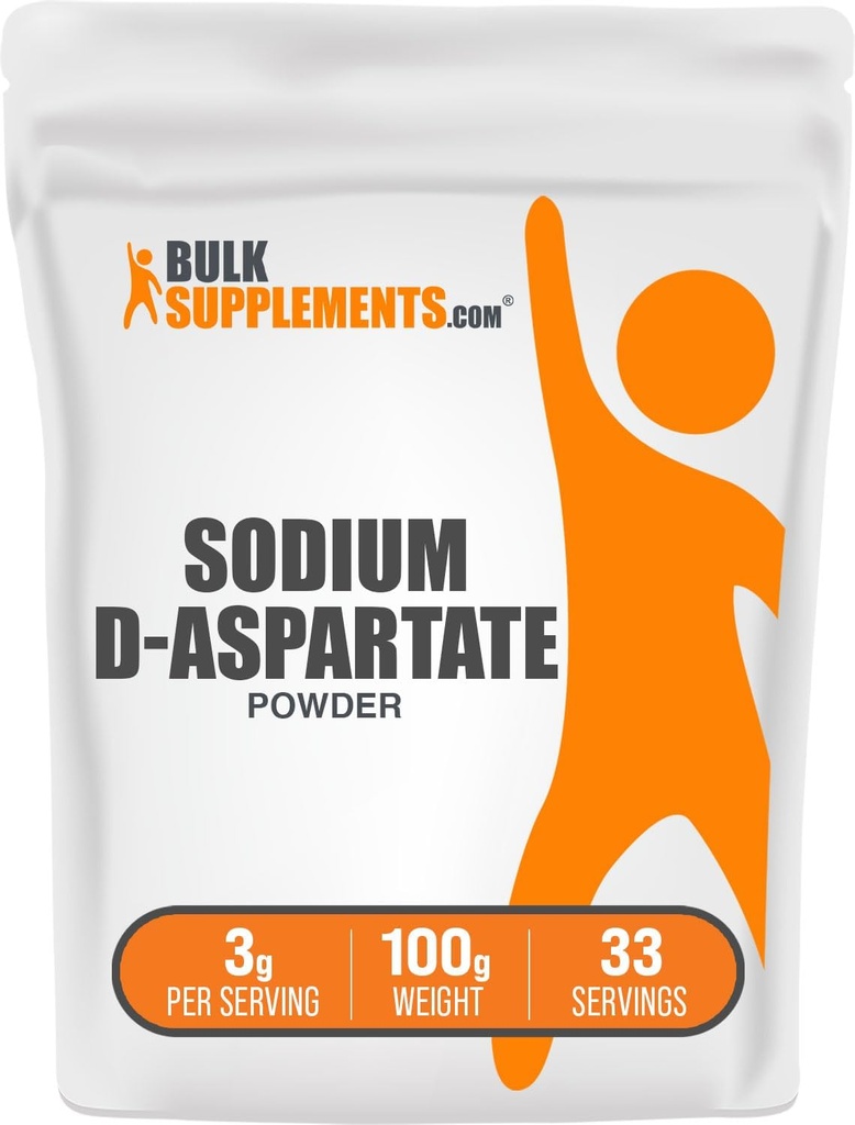 BulkSupplements.com Natrium D-aspartaatpoeder - Natriumsupplementen, Natriumaspartaatpoeder - Electrolytensupplement, Glutenvrij, 3g per portie, 100g (3.5 oz) (verpakking van 1)