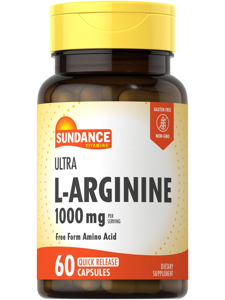Sundance L-Arginine 1000mg Capsules de type 60 Count-