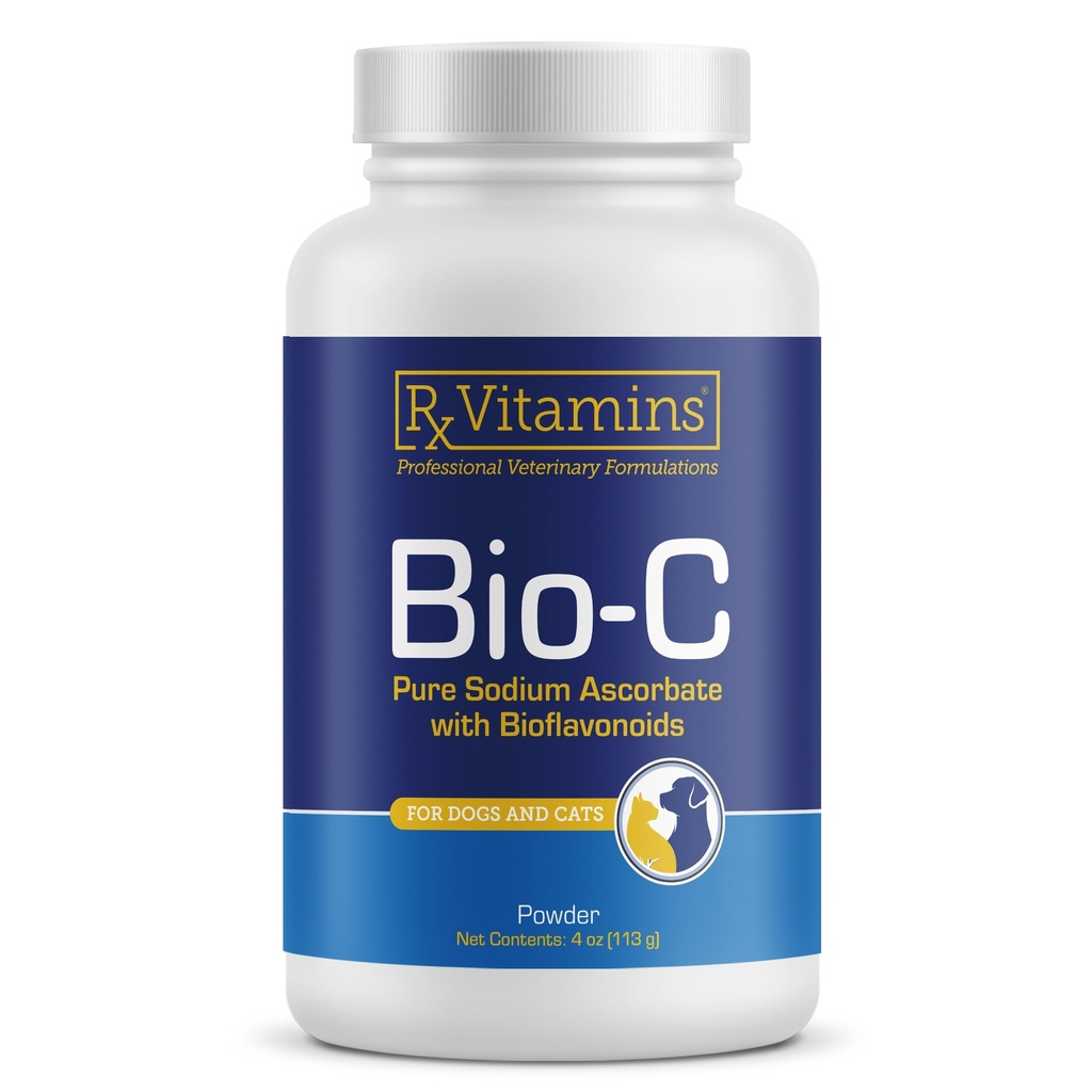 Rx Vitaminen Bio-C - Vitamine C voor honden en katten - met Citroen Bioflavonoïden voor Allergie Relief - Immuun Ondersteuning Supplement - Bevordert gezonde jas en huid - Gezamenlijke supplement - 4 oz