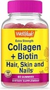 Eh bien oui Collagène avec Gommies Biotine - Supporte la peau, les cheveux, la santé des ongles, la fonction articulaire, la densité osseuse, la croissance musculaire, la performance cognitive - sans gluten, sans OGM - 60 Compte