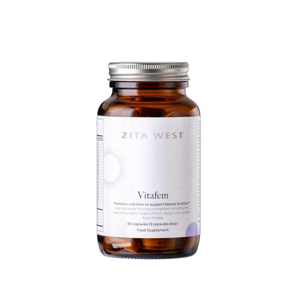 Zita West Vitafem Premium Vruchtbaarheid Supplement voor vrouwen - Prenatale vitamines met folaat voor preconceptie ondersteuning - 60 capsules (1 maand levering)