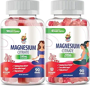 Magnesium Gummies voor kinderen en volwassenen - Kalm Magnesium Kauwen - Magnesium Citrate Kauwbare Supplement voor Mood & Muscle Support